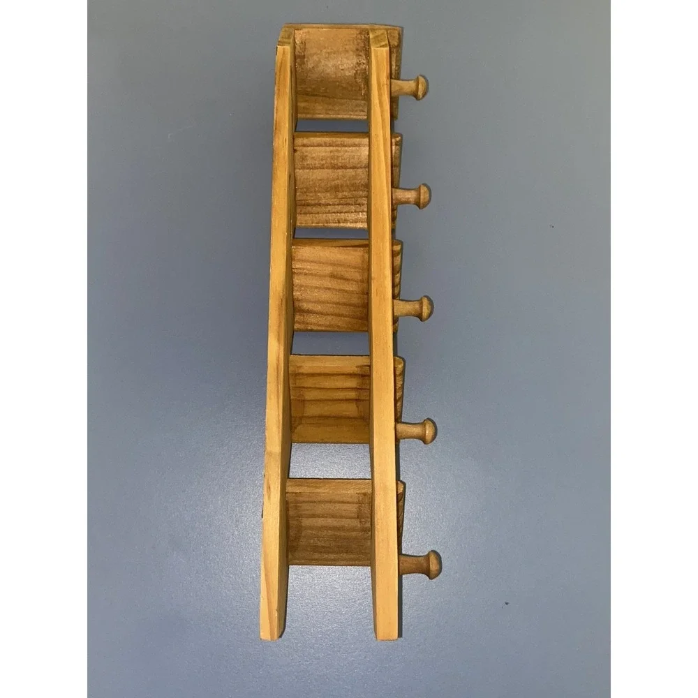 Vintage MCM Wood Wall Shelf Knick Knack Display‎ Stairstep Staircase